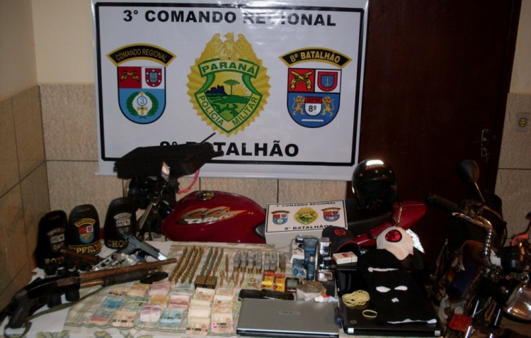 Objetos apreendidos pela polícia.Foto: Divulgação