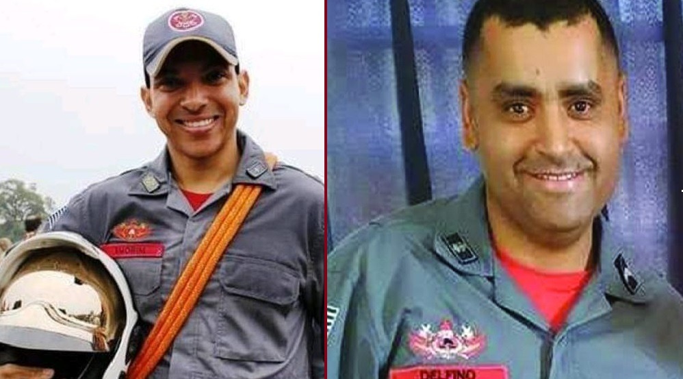 Direita: Delfino -  encontrado morto nos escombros / Esquerda: Abreu - gravemente ferido / Incêndio ocorreu em Araçatuba (SP)