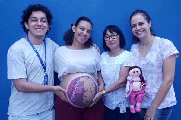 Equipe da Unidade de Saúde Interlagos em ações de atenção à gestante