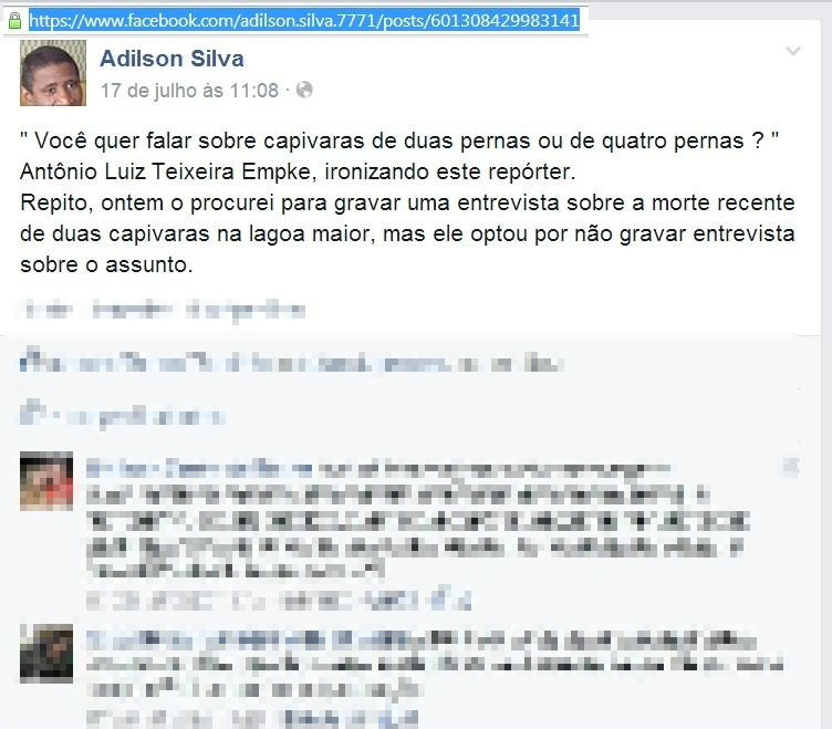 Imagem tirada do facebook de Adilson Silva e têm responsabilidade de imagem total do autor e dono da página pessoal