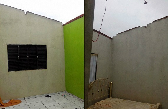 Casa destruída pelas chuvasFoto: Água Clara MS