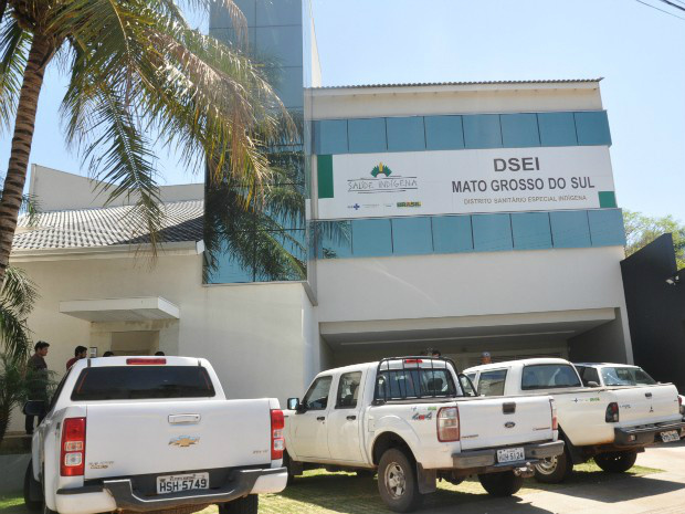 Prédio da SESAI em Campo Grande está tomado por indígenas.Foto: G1 MS