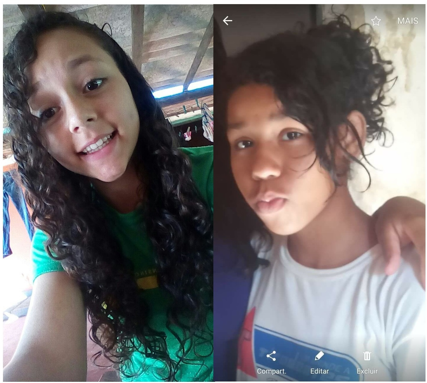 Ticiane Barros de Oliveira de 13 anos e Alice Queiroz dos Santos de 14 anos. Foto: Reprodução.