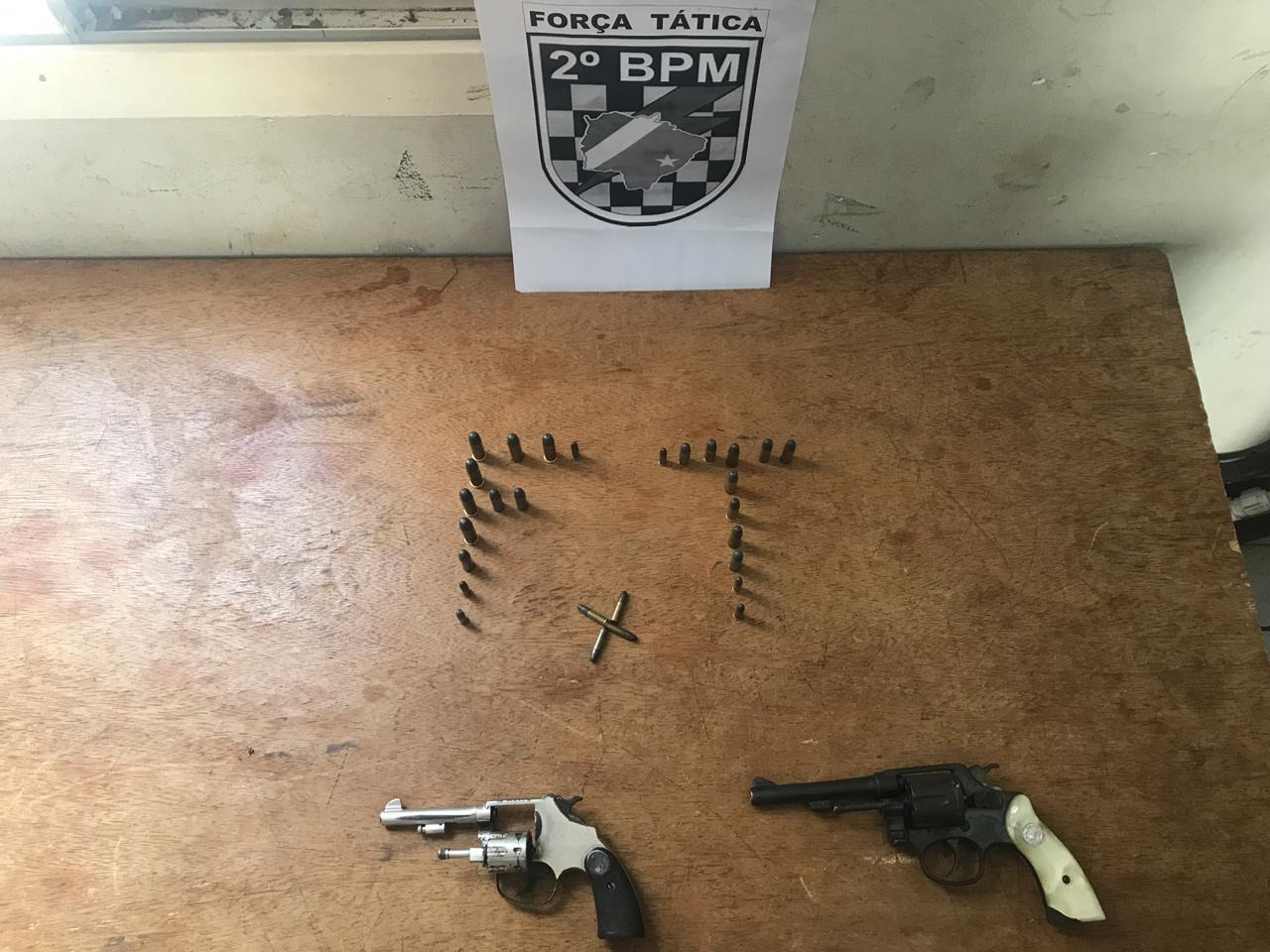 A apreensão foi realizada pela Força Tática do 2ºBPM. Fonte: Divulgação 2ºBPM