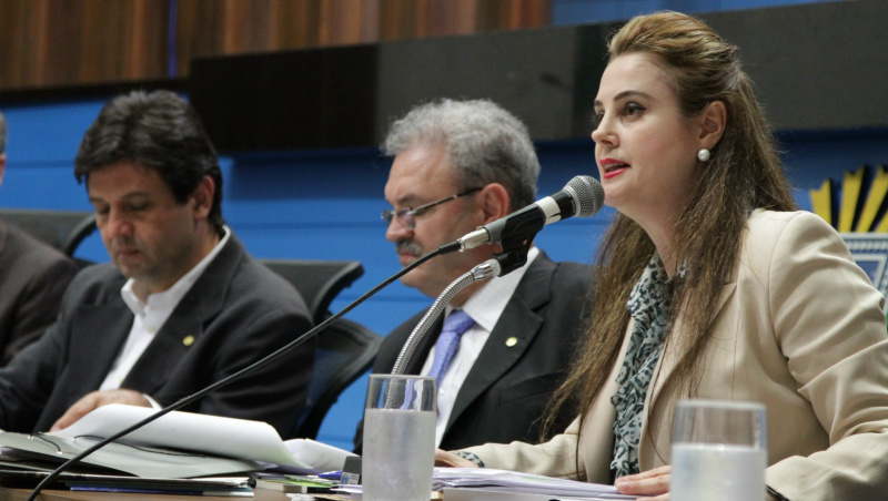 Deputado federal Luiz Henrique Mandetta (DEM-MS); deputado federal Geraldo Resende (PMDB-MS); e deputada estadual Mara Caseiro (PTdoB).