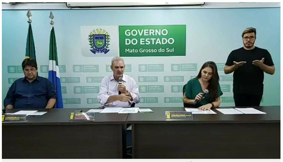 Secretário Estadual de Saúde (SES), Geraldo Resende, em coletiva online na tarde deste sábado (21), anuncia a possibilidade de toque de recolher em todo MS.