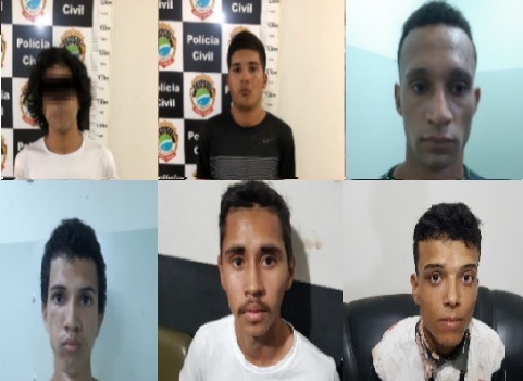 Os seis autores componentes da Associação Criminosa, presos em Três Lagoas e Bataguassu. Foto: Fabio Campos