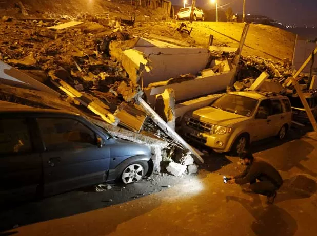 Destruição após o tremor de terça-feira. Foto: Divulgação