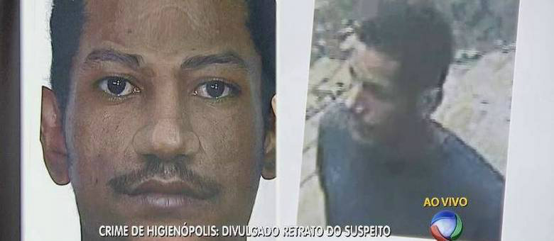 Homem foi flagrado por câmeras de segurança; com base nas gravações, polícia realizou um retrato computadorizadoReprodução/Rede Record
