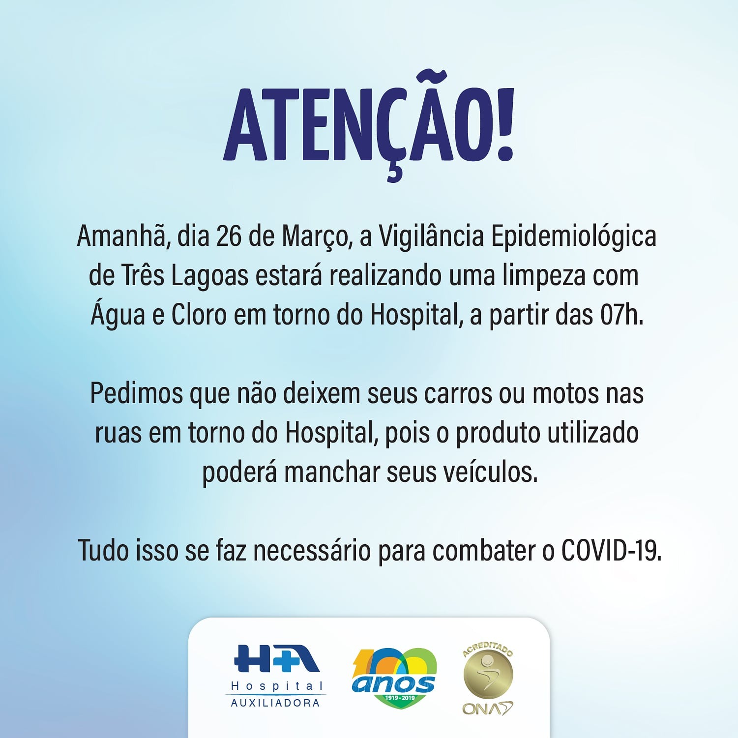 Boletim informativo do Hospital Nossa Senhora Auxiliadora. Foto: Divulgação.