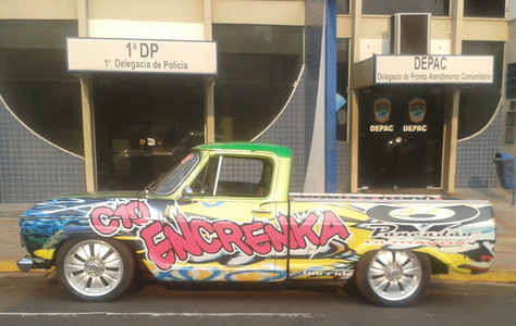 A camionete foi apreendida no local do crime.Foto: Midiamax