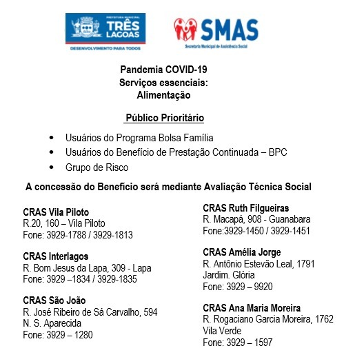 Centro de Referência da Assistência Social volta a funcionar hoje, segunda-feira (30), em Três Lagoas (MS). Foto: Divulgação