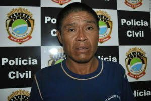 Indígena foi preso ontem em Dourados acusado de tentar matar a mulher e a cunhada - Foto: Osvaldo Duarte