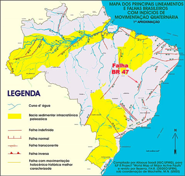 Mato Grosso do Sul tem falhas geológicas que provocam terremotos (Fonte: IGC/UFMS)