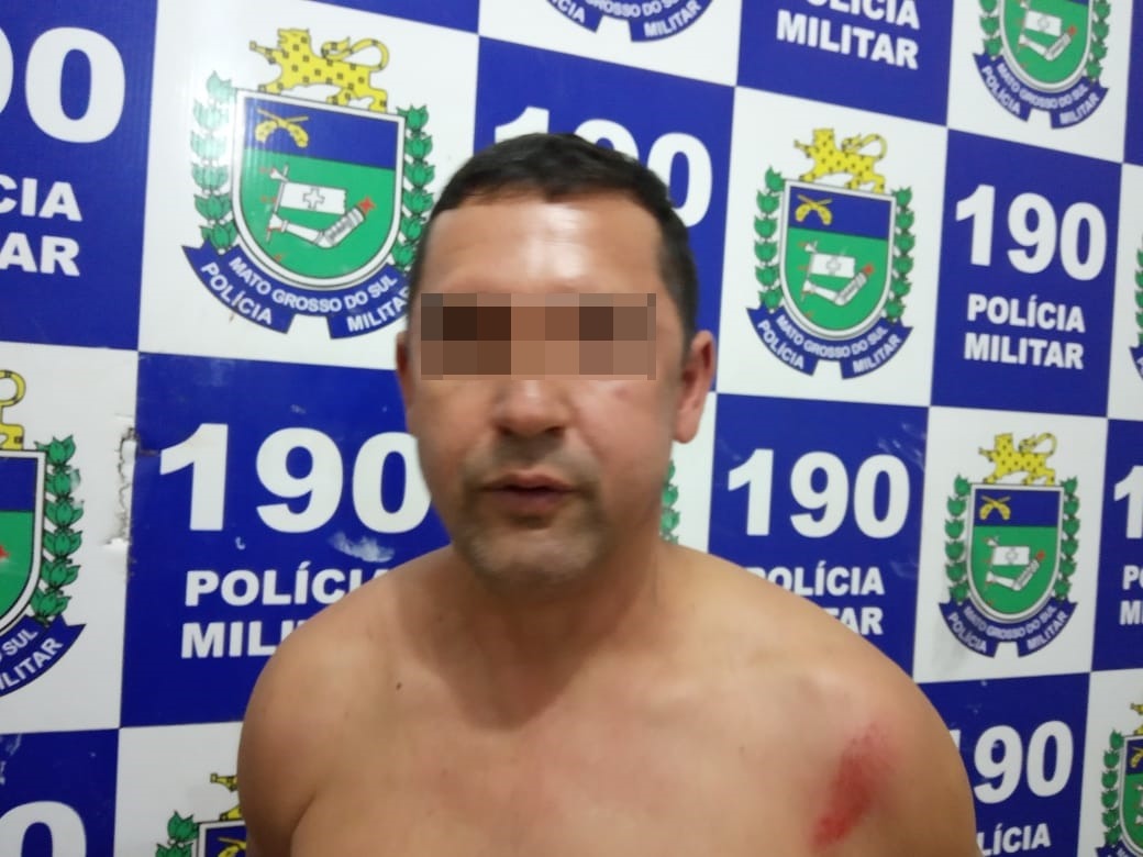 U.M.A. (44) preso por pertubação do sossego alheio. Foto: Divulgação Polícia Militar