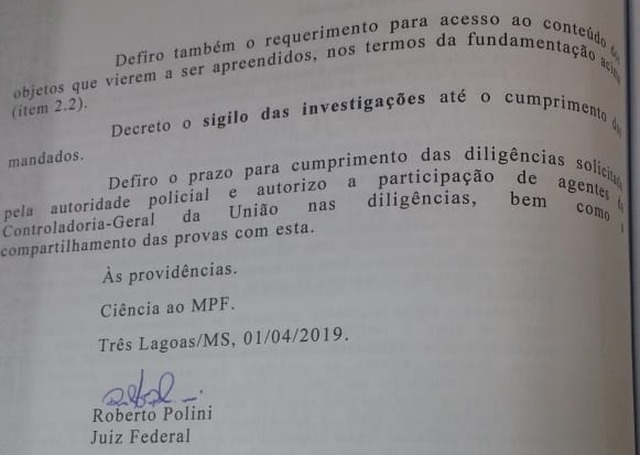 O processo estava em segredo de justiça somente até o cumprimento de todos os 21 mandados. - Foto: Rádio Caçula