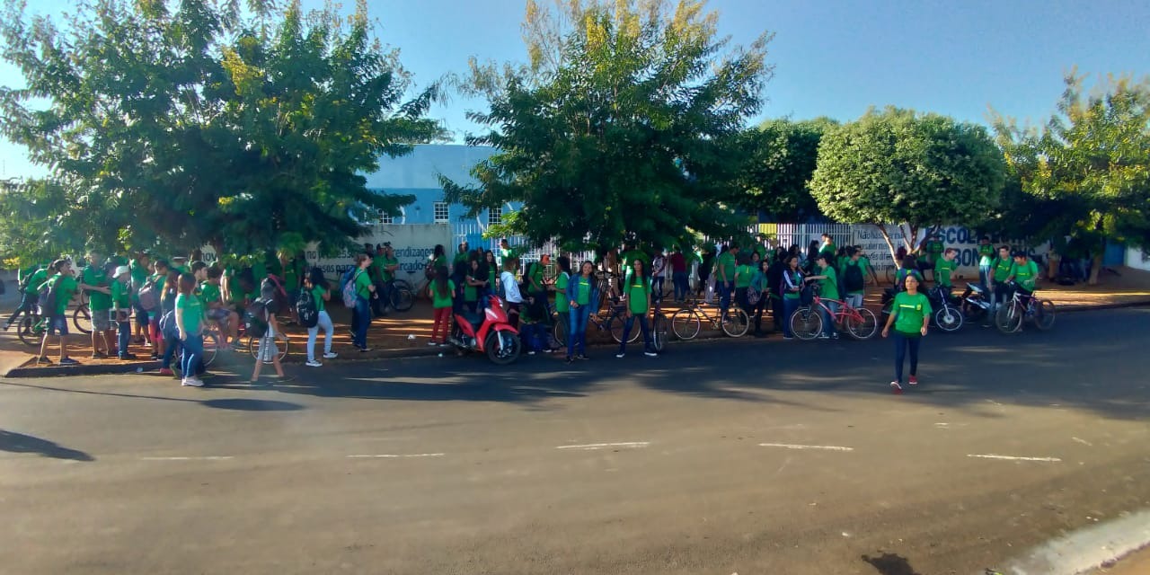 Alunos mobilizado esta manhã para reivindicações. Foto: Divulgação/Alunos