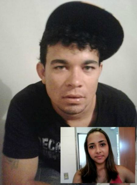 Ronaldo Adriano Raimundo da Silva está sendo procurado pela polícia; no detalhe, Danielle LaressaFoto: Reprodução/ facebook