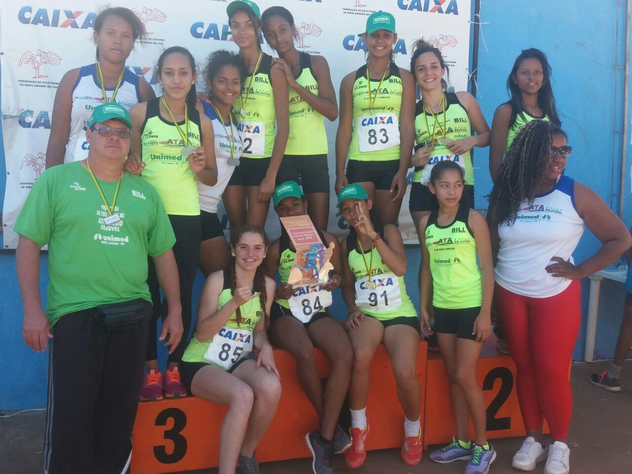 As atletas conquistaram o primeiro lugar na competição realizada em Campo Grande.