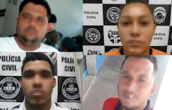Presos durante a Operação: R. H. M. (30), D. L. S. (21), F. G. N. e R. M. S. (26). Foto: Polícia Civil.