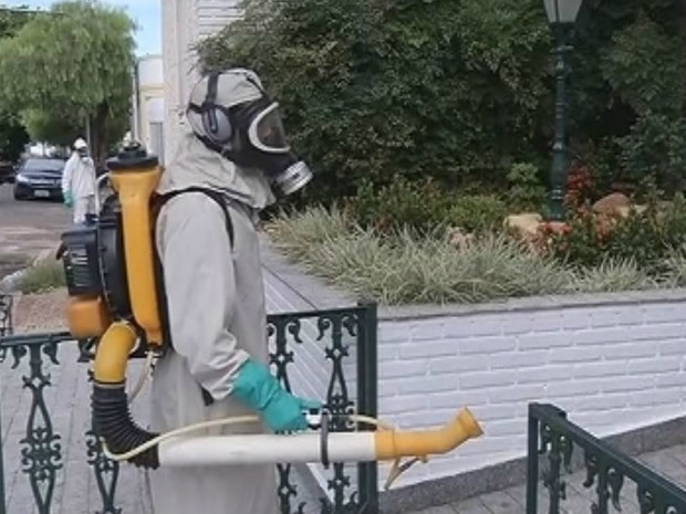 Empresa foi contratada para fazer nebulização em Marília (Foto: Reprodução / TV TEM)