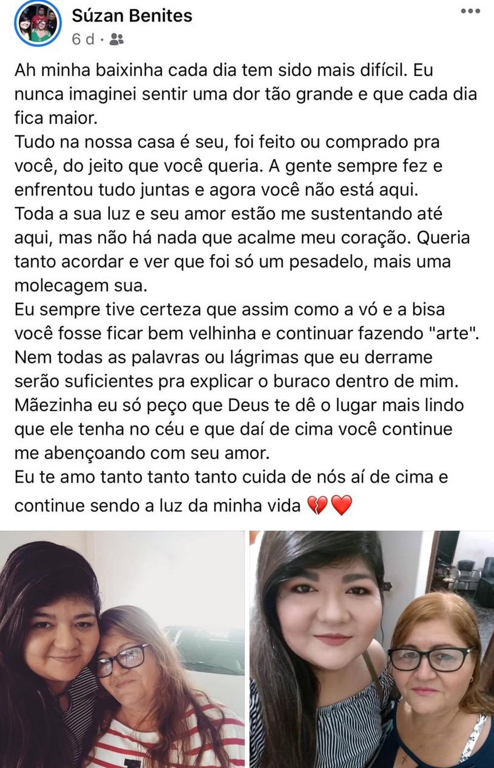Jornalista usou as redes sociais para expressar amor pela família — Foto: Redes Sociais/Reprodução