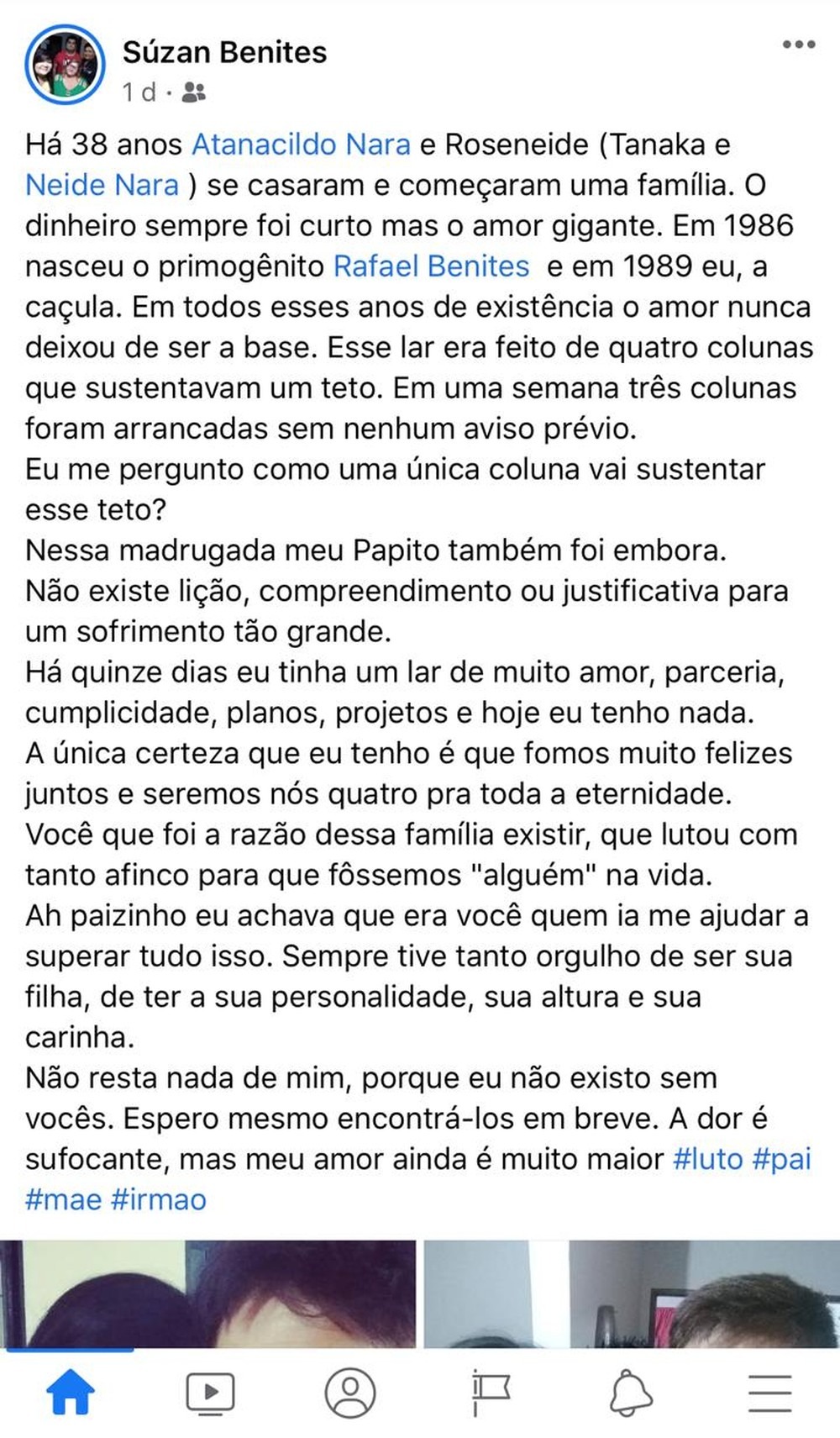 Jornalista diz que, desde o início, sabia que a situação do pai era grave — Foto: Redes Sociais/Reprodução
