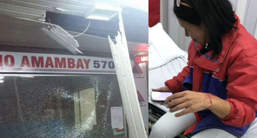 A radialista Patricia Ayala ficou ferida em atentado contra rádio no Paraguai (Foto: Reprodução / WhatsApp)