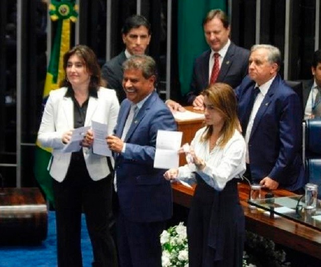 Senadora Simone Tebet (MDB), Senador Nelsinho Trad (PSD) e Senadora Soraya Thronicke (PSL). Foto: Divulgação.