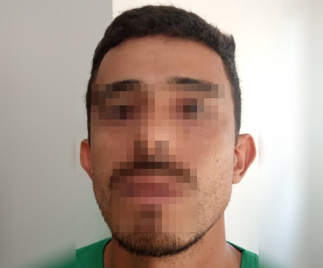 M. D. F., de 28 anos de idade, preso pelos policiais do 2º BPM de Três Lagoas. Foto: Divulgação/2º BPM.