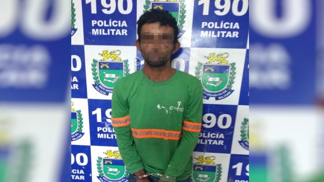 B.R.N. (29) preso por receptação na tarde ontem (20). Foto: Polícia Militar
