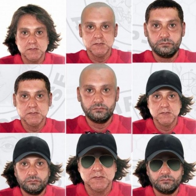 Polícia fez simulação de possíveis disfarces usados por Paulo Cupertino para fugir após matar ator e os pais dele (Foto: Polícia Civil de SP/Divulgação)