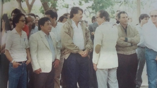 Michel Temer (de braços cruzados), em encontro realizado em Ilha Solteira (Foto: Arquivo)