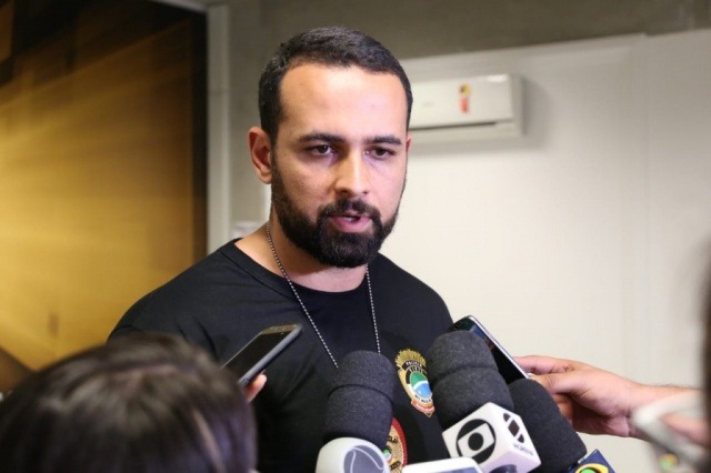 Delegado Carlos Delano que falou sobre a investigação do furto de 100 quilos de cocaína (Foto: Paulo Francis)