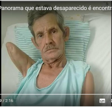 O idoso foi encontrado em Três Lagoas, após ficar mais de 12 horas desaparecido. Foto: Reprodução