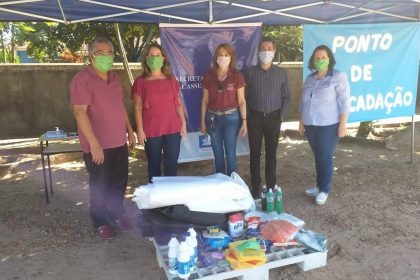 Assistência Social de Três Lagoas instala postos de arrecadação de alimentos durante vacinação contra gripe. Foto: Assessoria de comunicação da Prefeitura de Três Lagoas