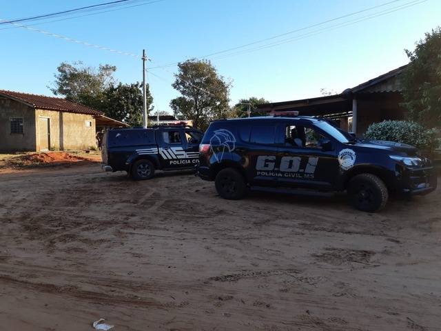 Viaturas durante a operação. Foto: Assessoria Polícia Civil MS.
