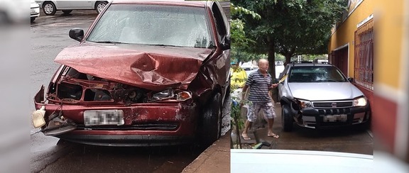 Acidente ocorrido nessa manhã no cruzamento das ruas Egídio Tomé e rua Duque de Caxias. Foto: Eduardo Macário.