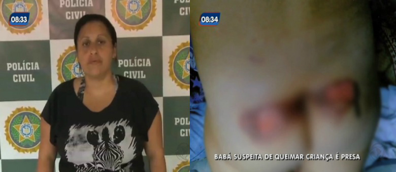 Elaine é suspeita de torturar criança de 2 anos com queimadurasMontagem/Divulgação Polícia Civi