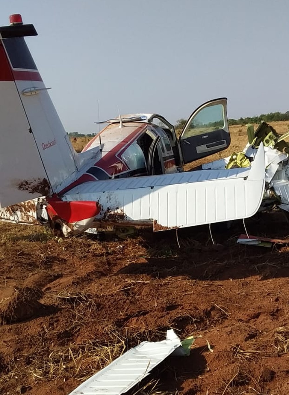 Queda de avião em Camapuã nesta quarta-feira (30). Foto: Redes Sociais/Divulgação