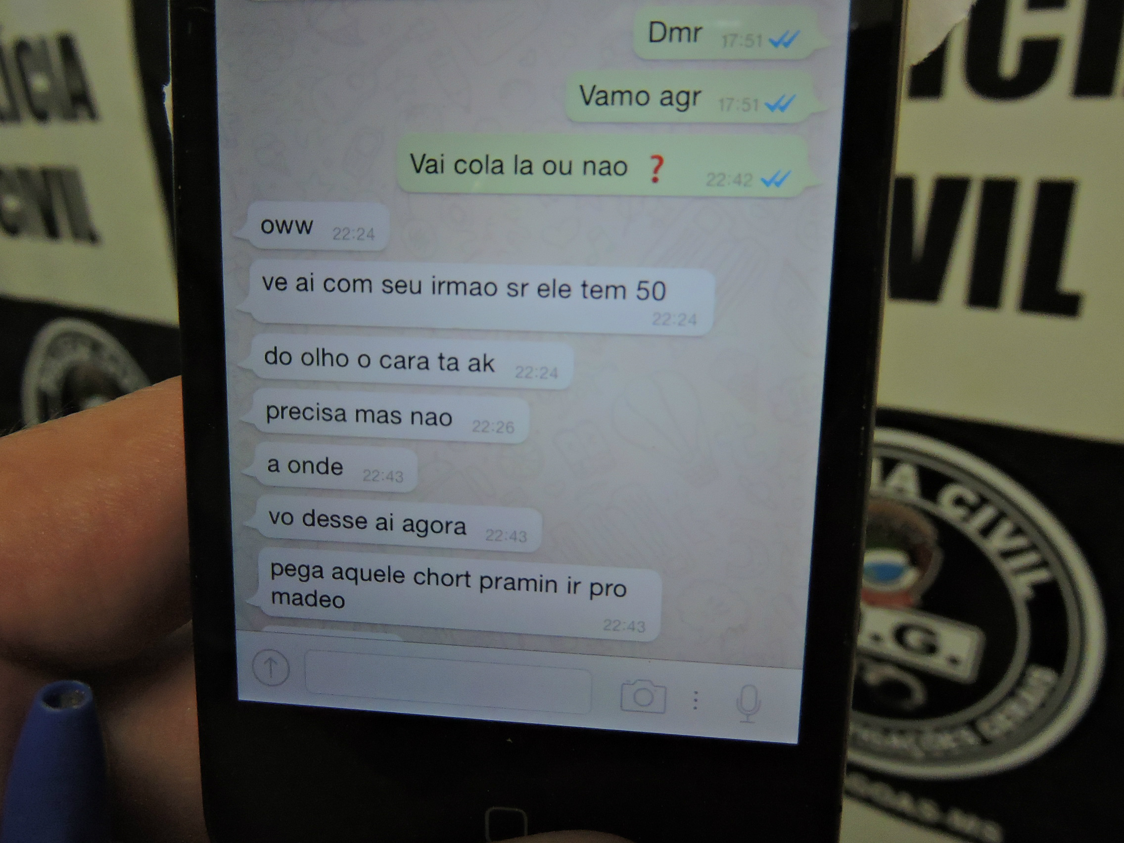 Print da tela do celular de um dos menores (Foto Rádio Caçula)