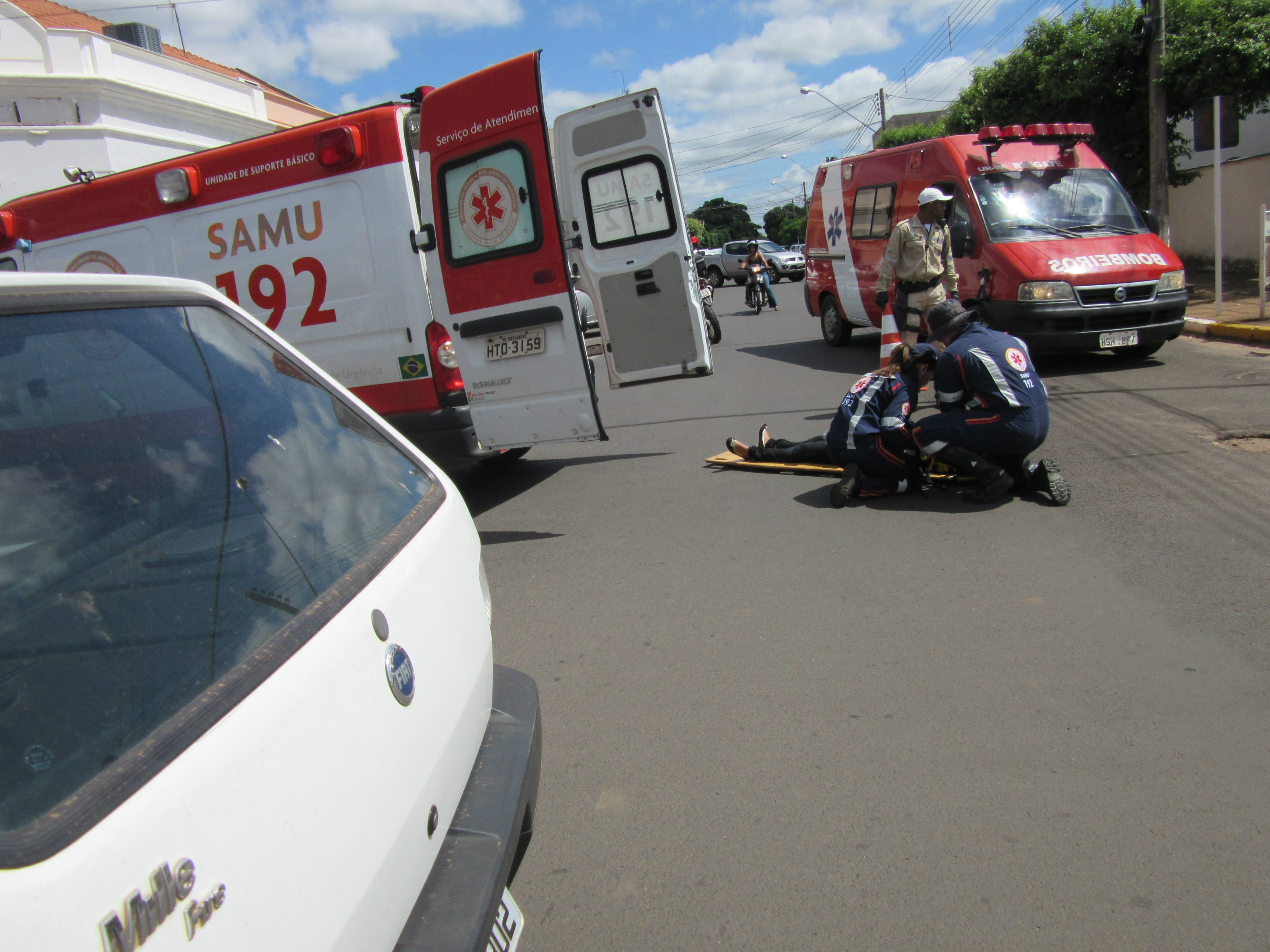 Acidente em área central (Foto Rádio Caçula)