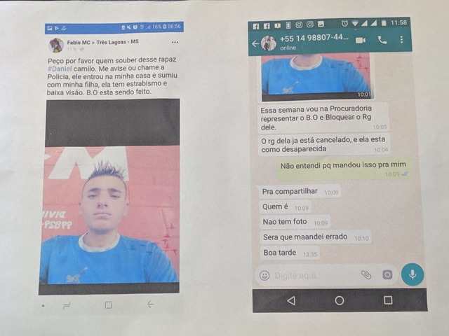 Nas redes sociais, familiares da jovem acusam Daniel de ter a raptado - Foto: Reprodução / Redes Sociais