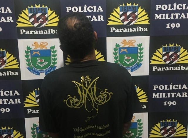 Homem presos por roubo em Paranaíba (MS). Foto: Comunicação do CPA-2.