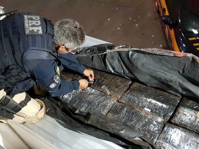 Droga estava escondida sob a carga de um caminhão, interceptado na Rodovia Rio-Teresópolis - Foto: Divulgação