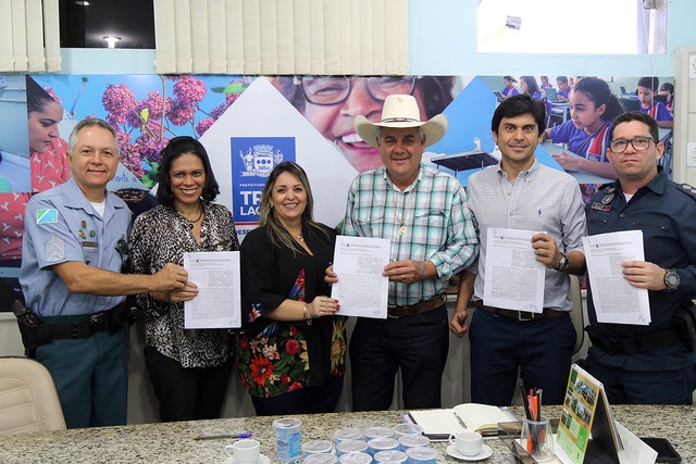 Renovação do contrato PROERD em Três Lagoas. Foto: Assessoria.