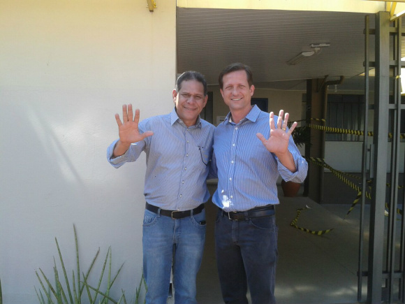 Jorge Martinho (esquerda) com seu vice Fabricio Venturoli.
