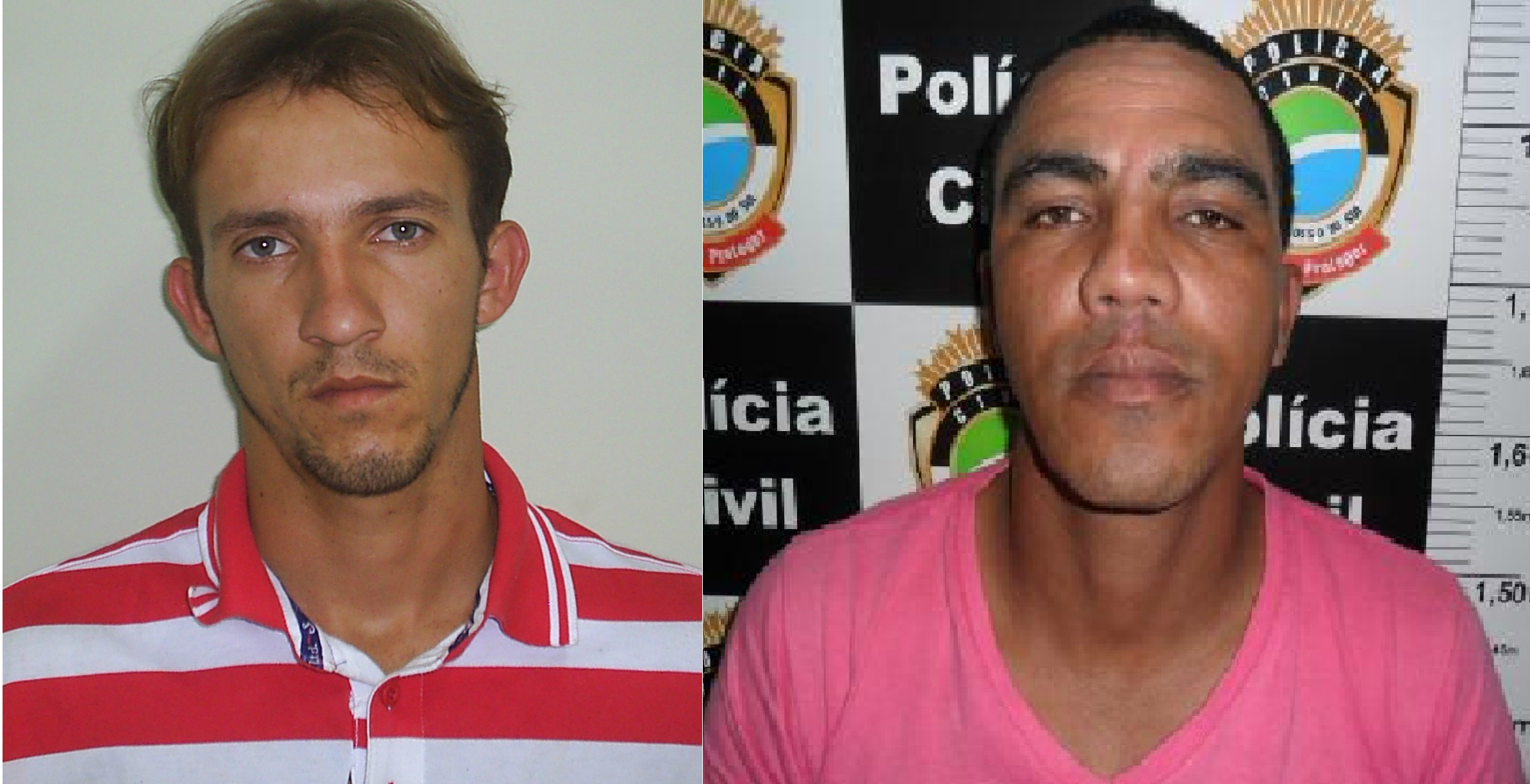 Tiego Aparecido Garcia e Denis Gomes dos Santos foram presos por furto qualificado. Foto: Rádio Caçula.