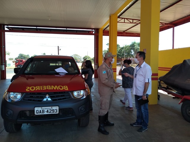 Adequação e treinamento do quartel do 5º GBM de Três Lagoas para o Drive Thru para coleta de amostras. Foto: 5º GBM.