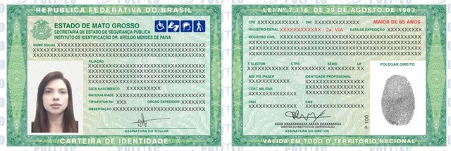 Formato do novo documento de identidade (Foto: Politec)